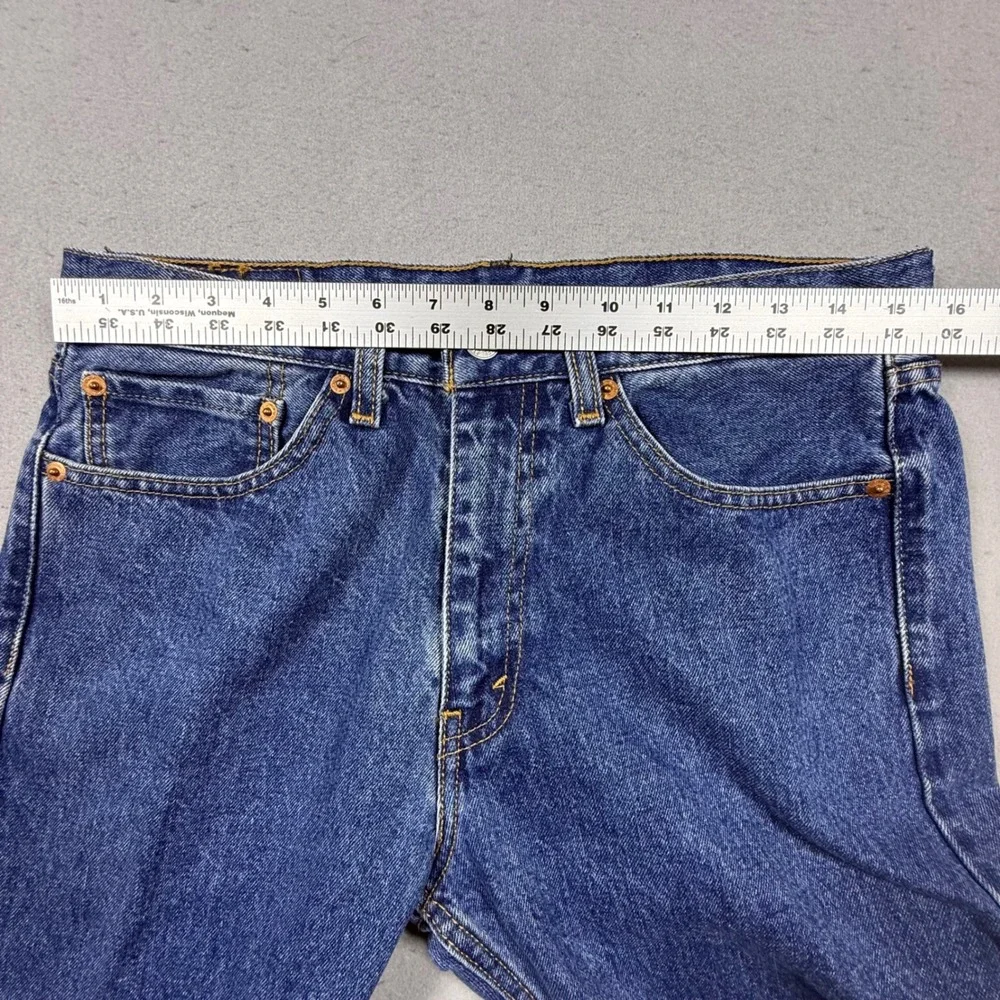 Levis 505 Regular Fit Straight Leg Jeans Medium Wash Blue Mens 32x29